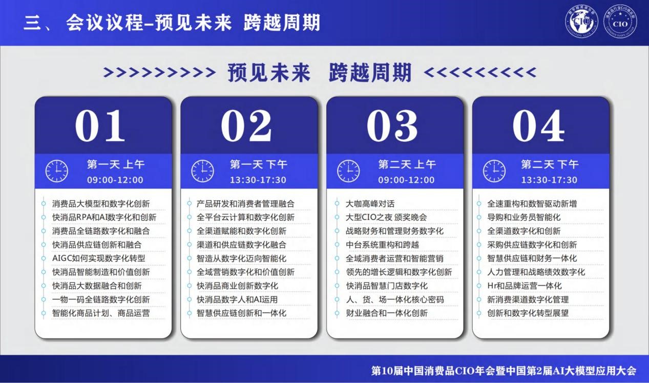 第10届中国消费品CIO年会暨第2届中国AI大模型应用大会重磅来袭！